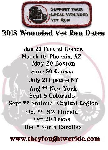 schedule of Wounded Vet runs across the country