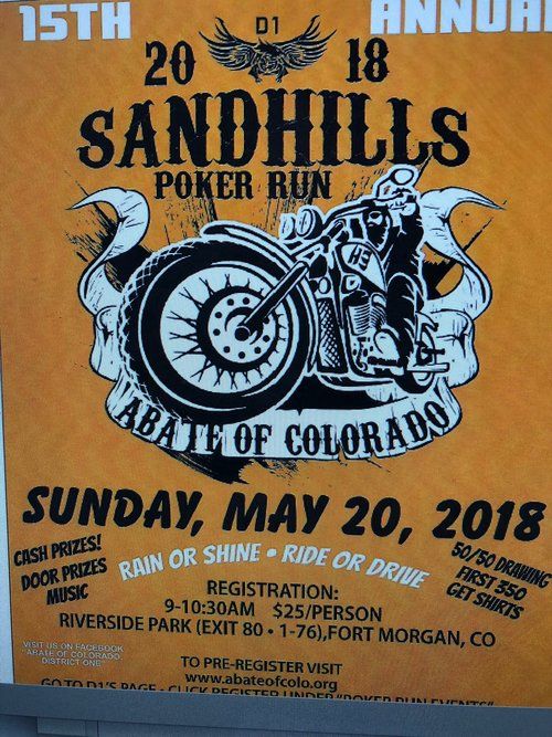 poster depicting information for the Sandhills Poker Run